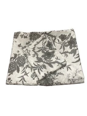 Ballard Designs Jardin Toile Twin Duvet Cover King Sham Gray Floral Birds